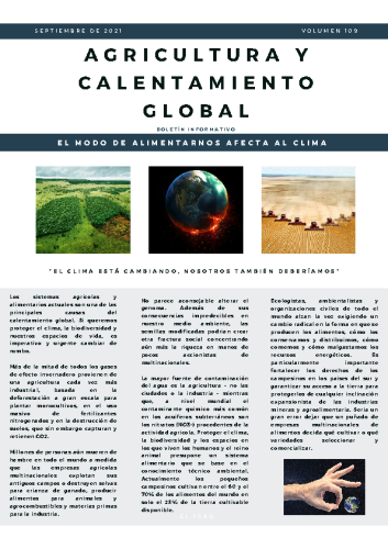 Boletín Septiembre #109 Agricultura y Calentamiento Global